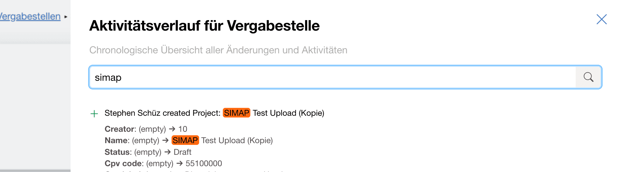 Aktivitätsverlauf jetzt durchsuchbar