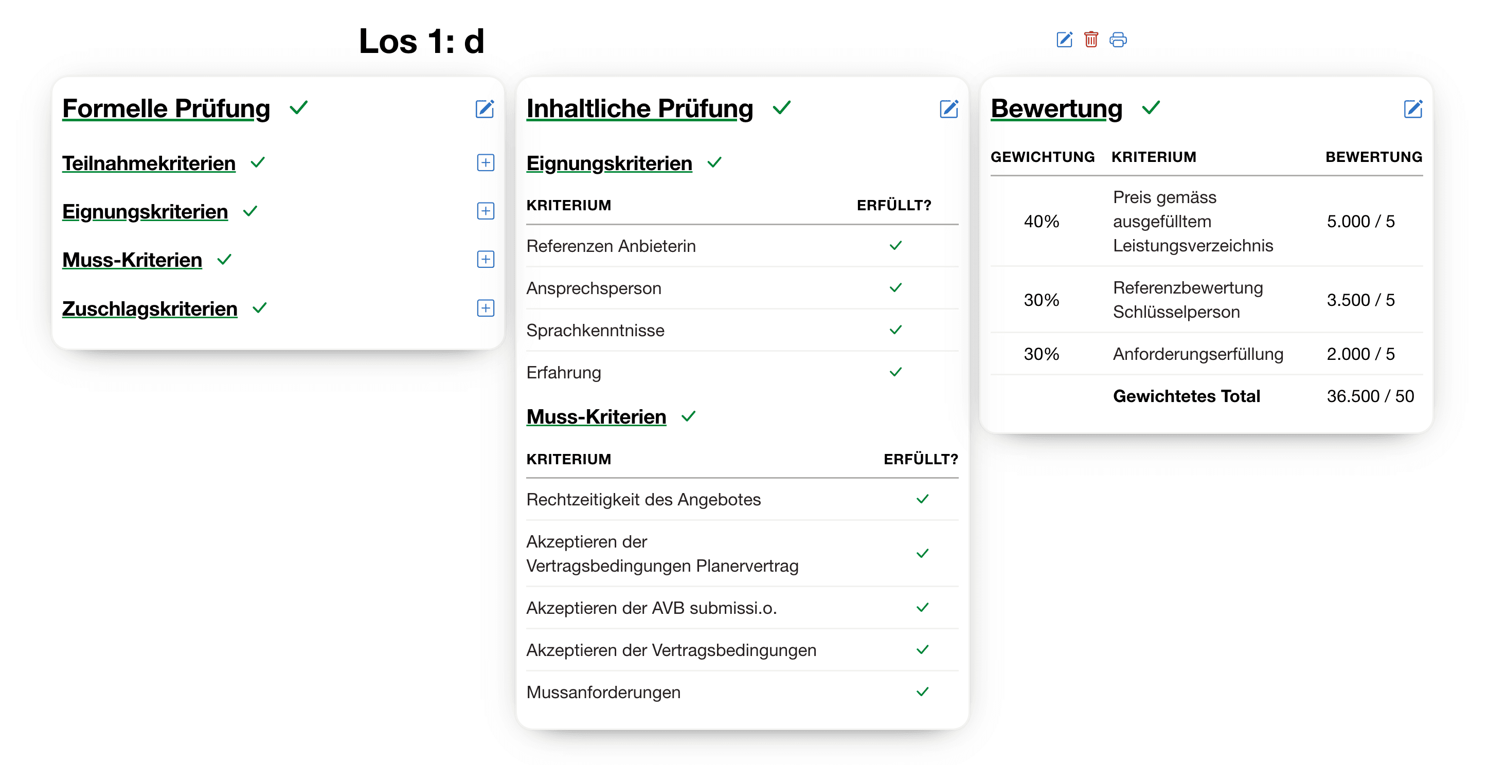 Angebotsbewertung