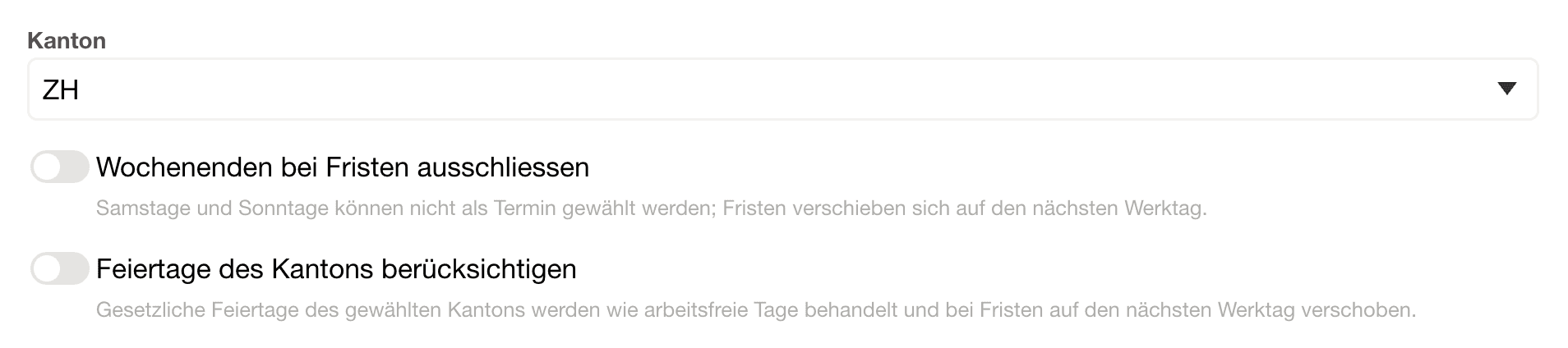 Intelligente Fristen und mehrere vorbefasste Anbieter