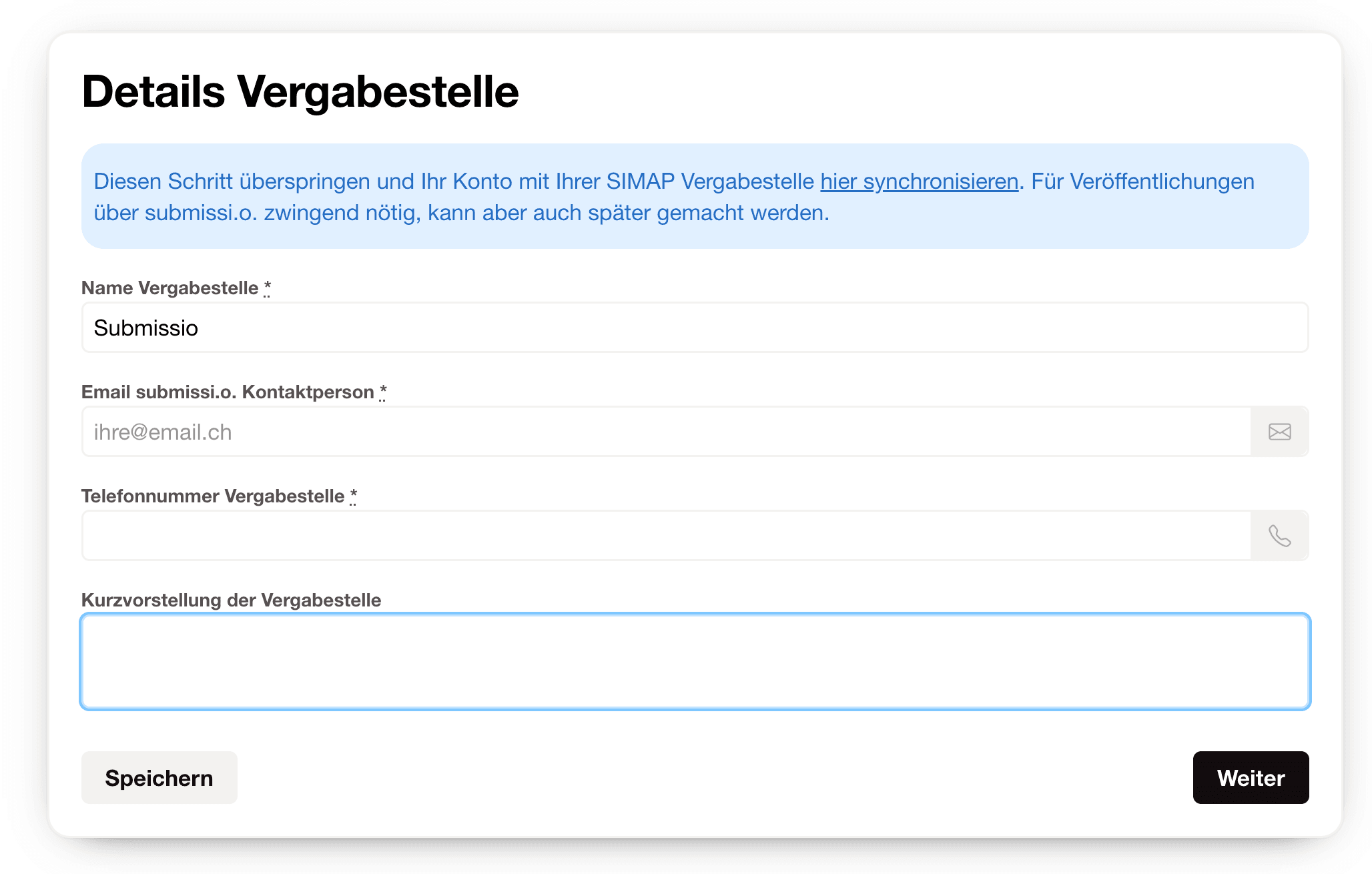 Einleitungstext für Vergabestellen
